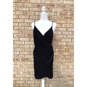 NWT Free Press Black Velour Wrap Dress